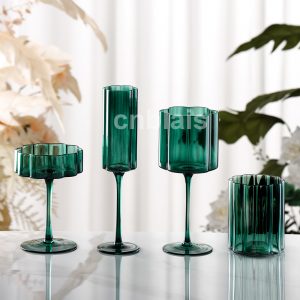 Handcrafted Stripe & Petal Crystal Glasswa...