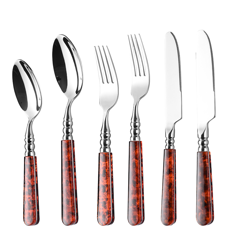 Tortoiseshell ABS Handle Flatware Set（images 8）