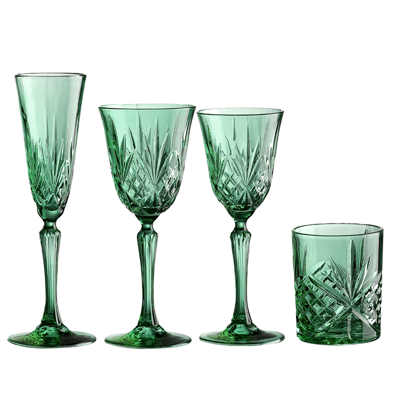 Fresh Green Diamond-Cut Glassware（images 3）