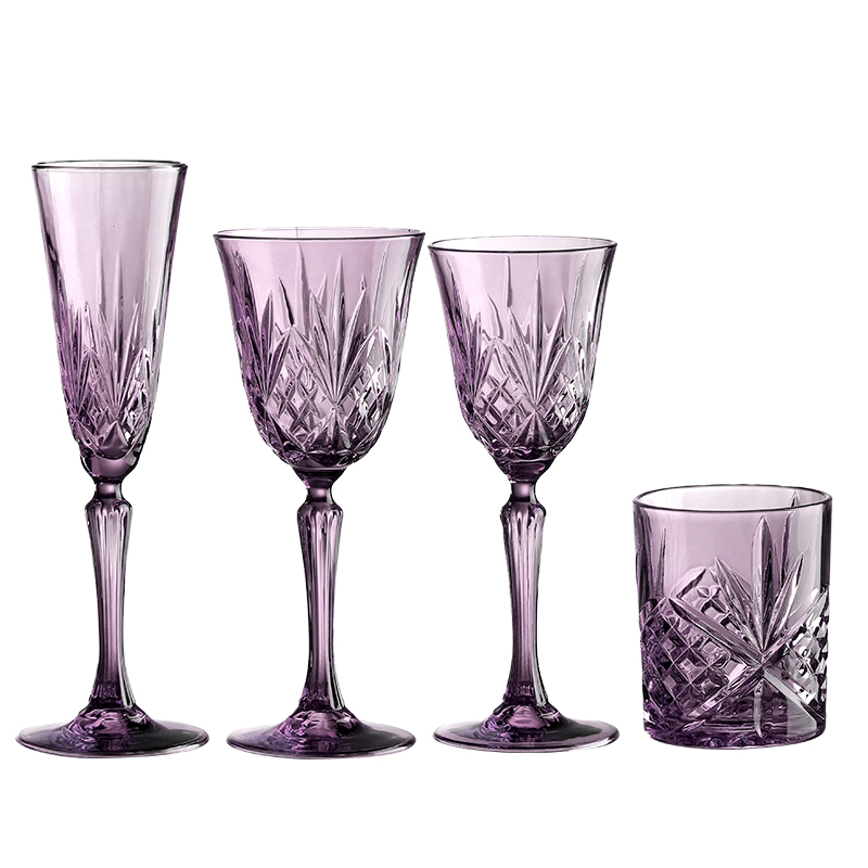 Regal Purple Diamond-Cut Glassware