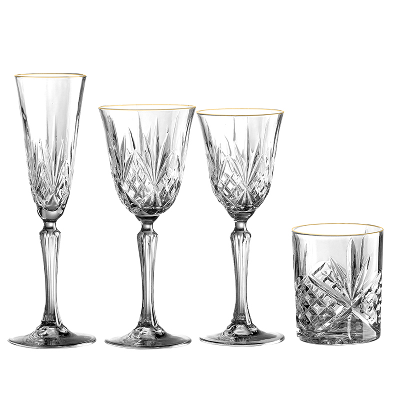 Crystal Clear Diamond-Cut Glassware(images 3)