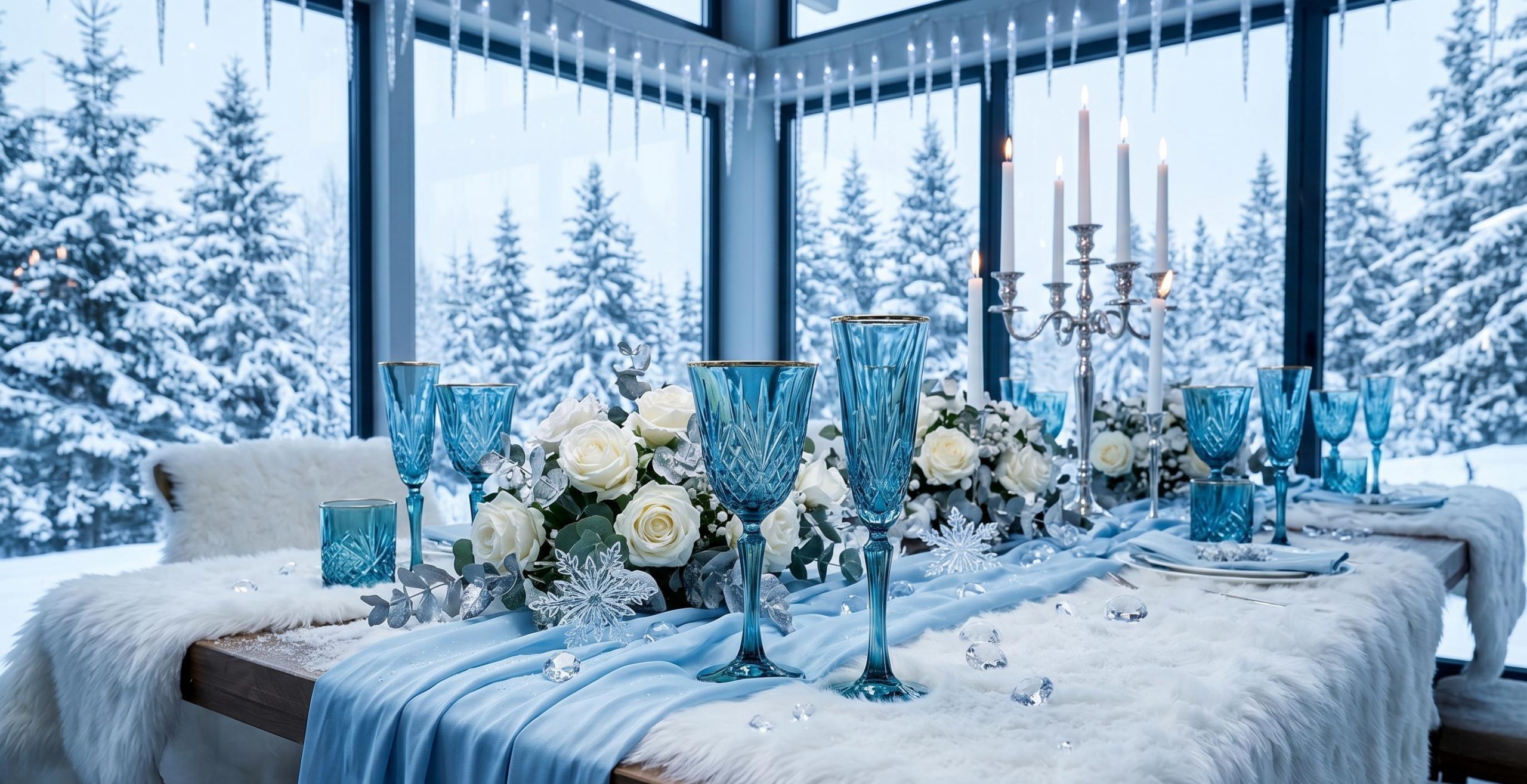 Elegant Blue Diamond-Cut Glassware（images 10）