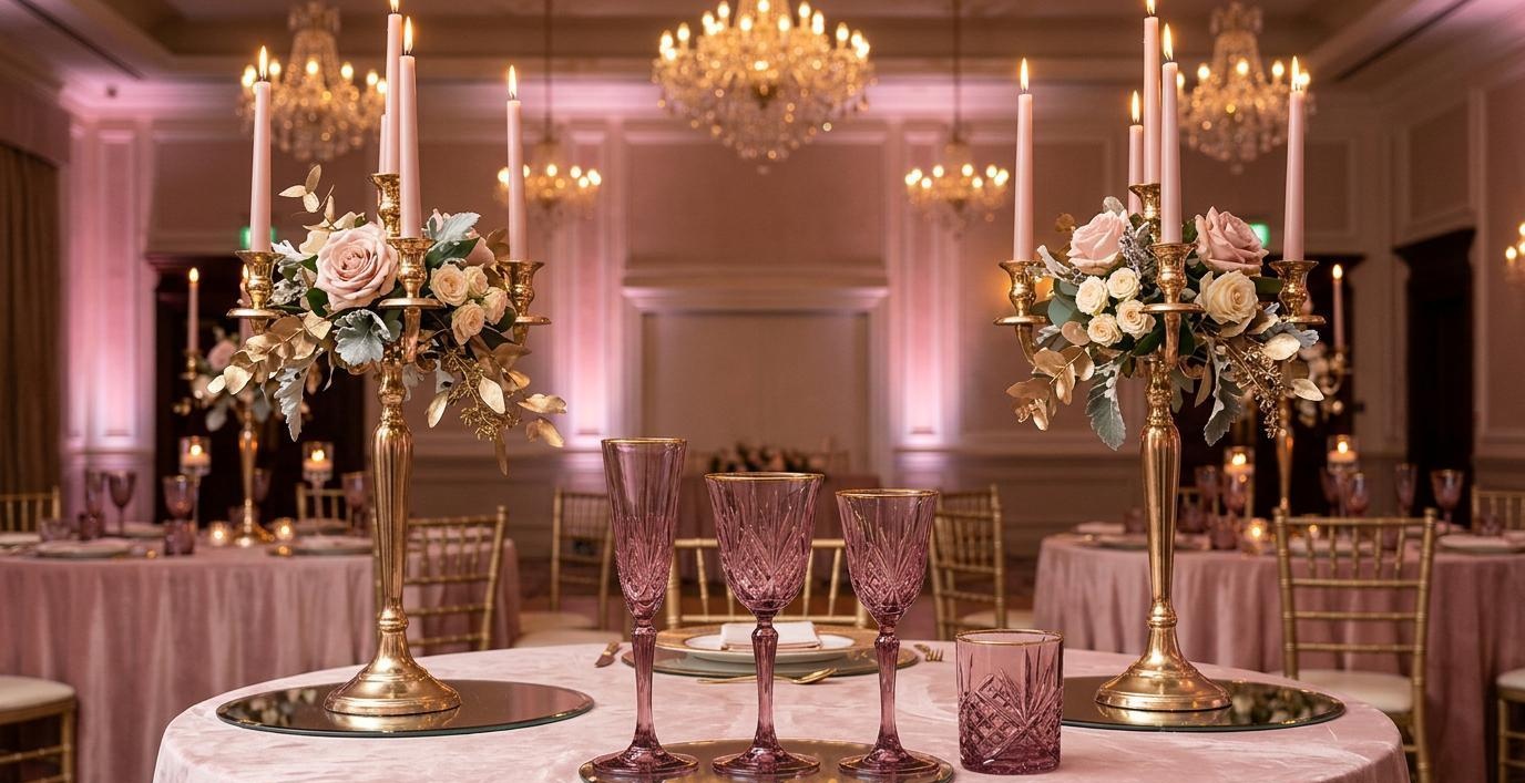 Romantic Pink Diamond-Cut Glassware（images 9）