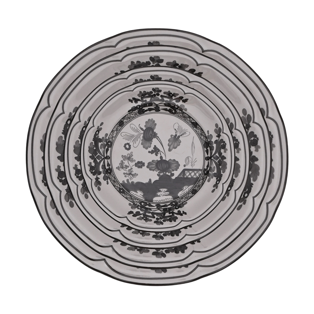 Vintage Garden Floral B&W Charger Plate（images 1）
