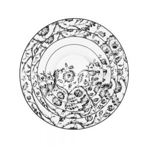 Chinoiserie Charcoal Bird Charger Plate（images 5）
