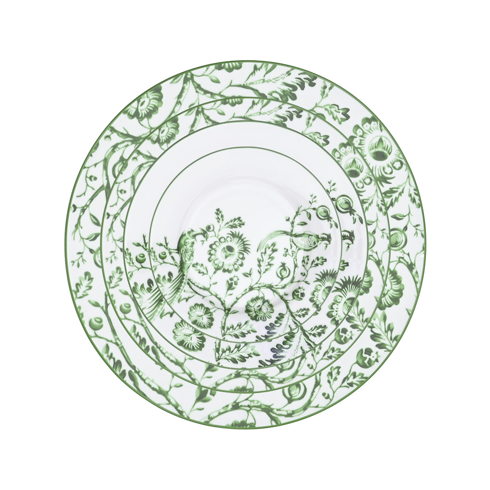 Chinoiserie Green Bird Charger Plate（images 6）