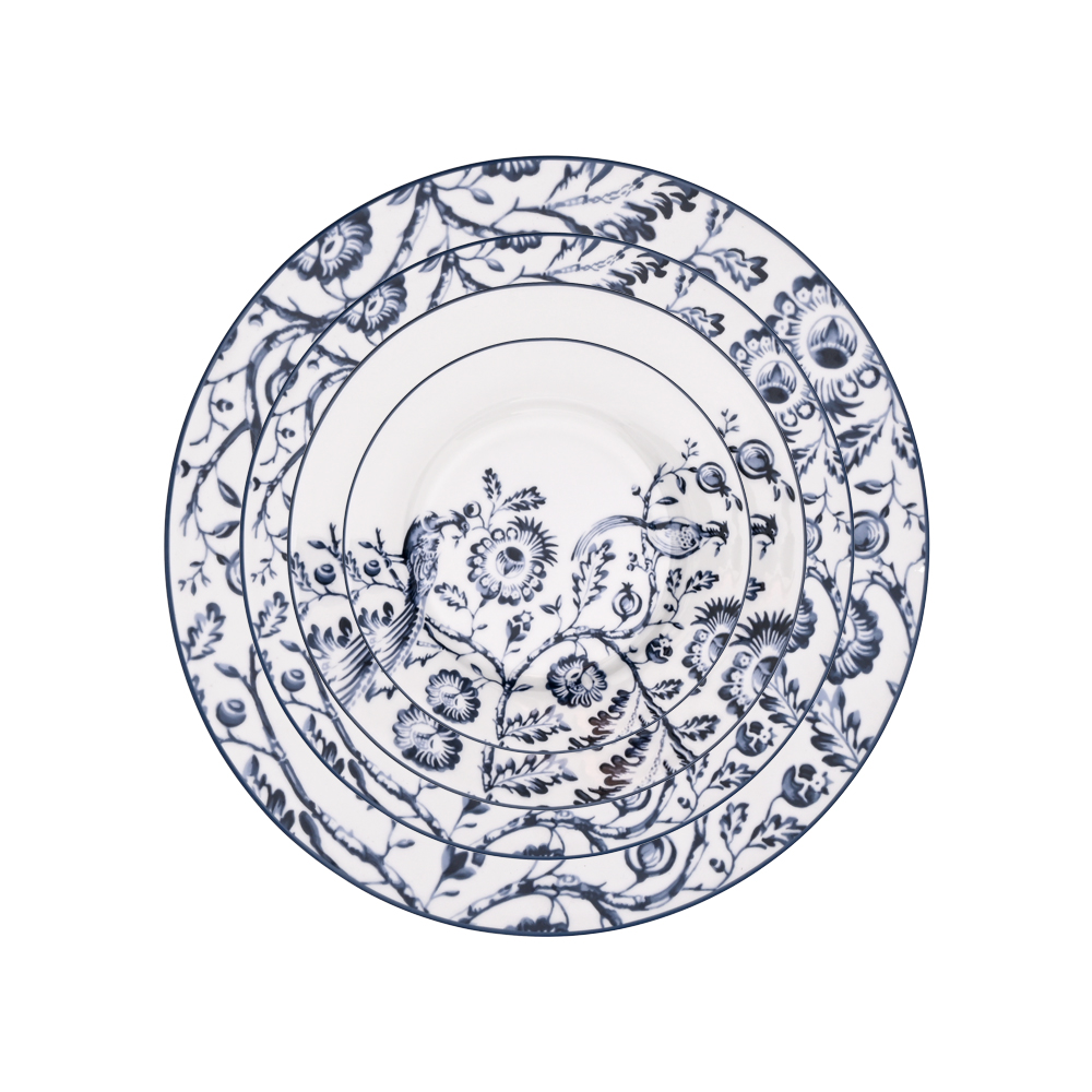 Chinoiserie Indigo Bird Charger Plate（images 5）