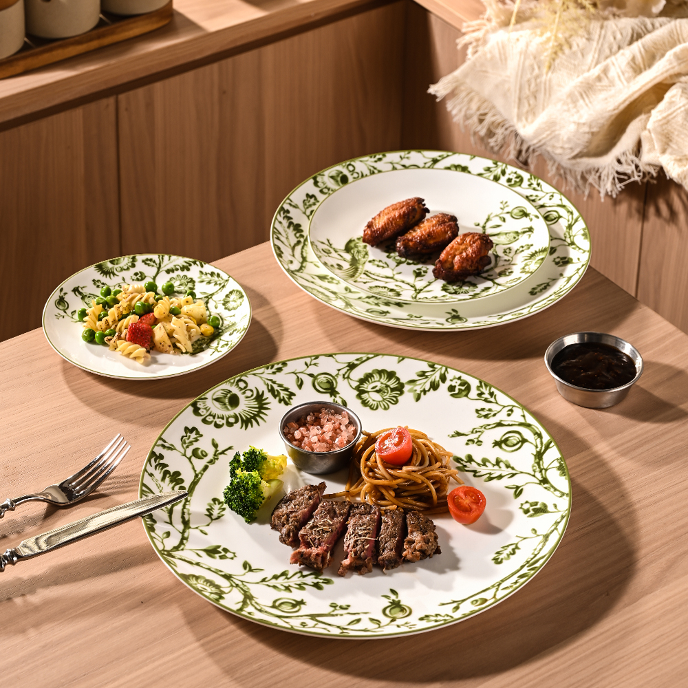 Chinoiserie Green Bird Charger Plate（images 4）