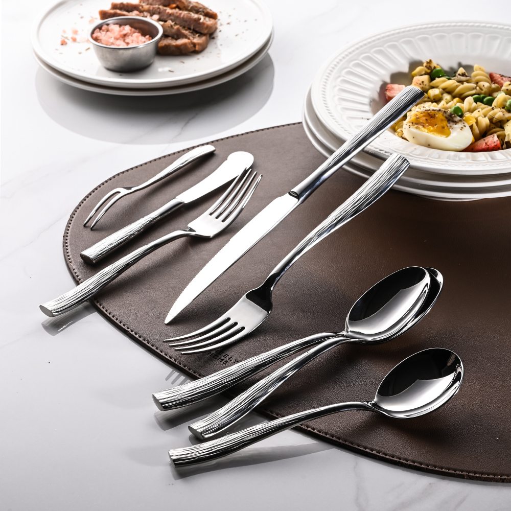 Modern Luxury Textured Stainless Flatware（images 6）