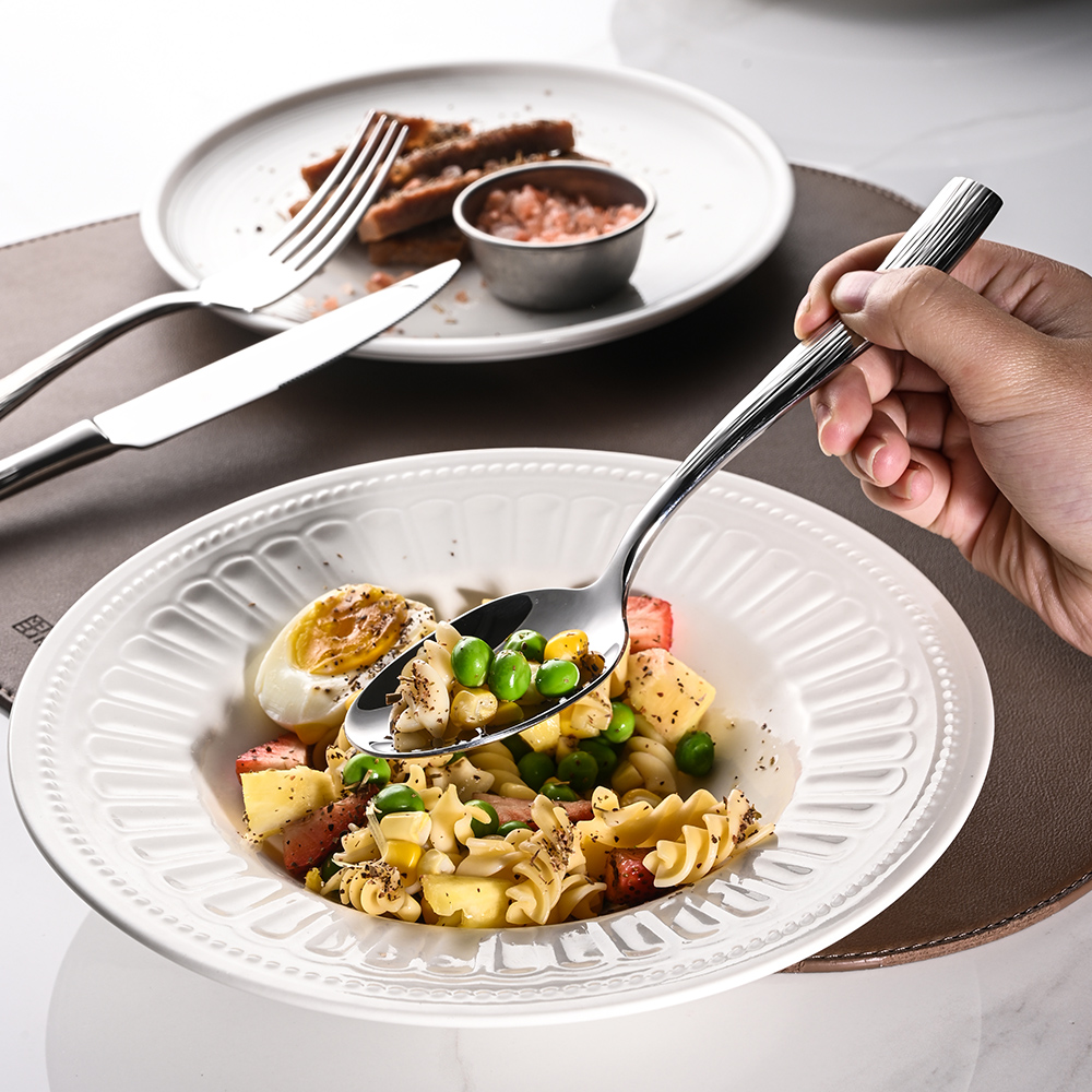 Modern Luxury Textured Stainless Flatware（images 7）