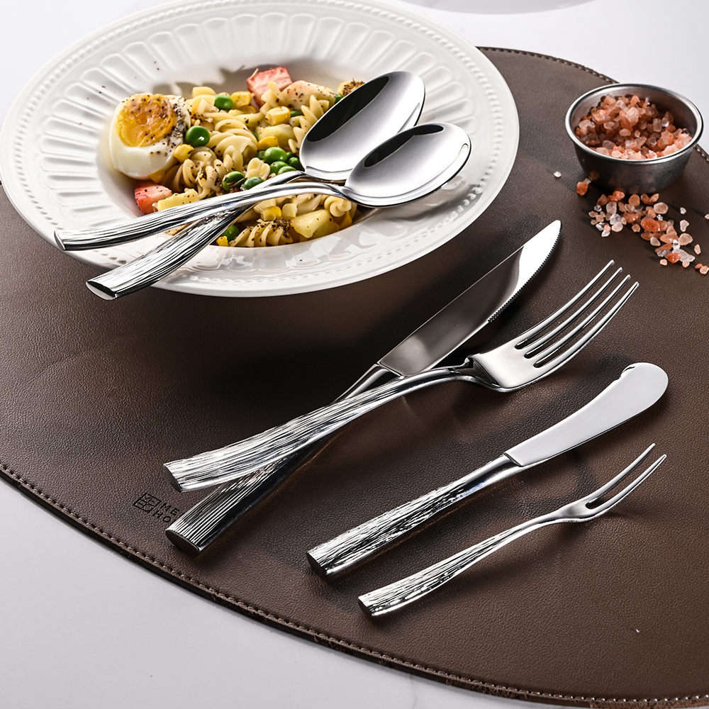 Modern Luxury Textured Stainless Flatware（images 9）