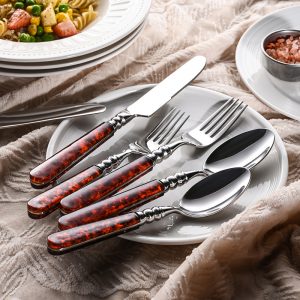 Tortoiseshell ABS Handle Flatware Set