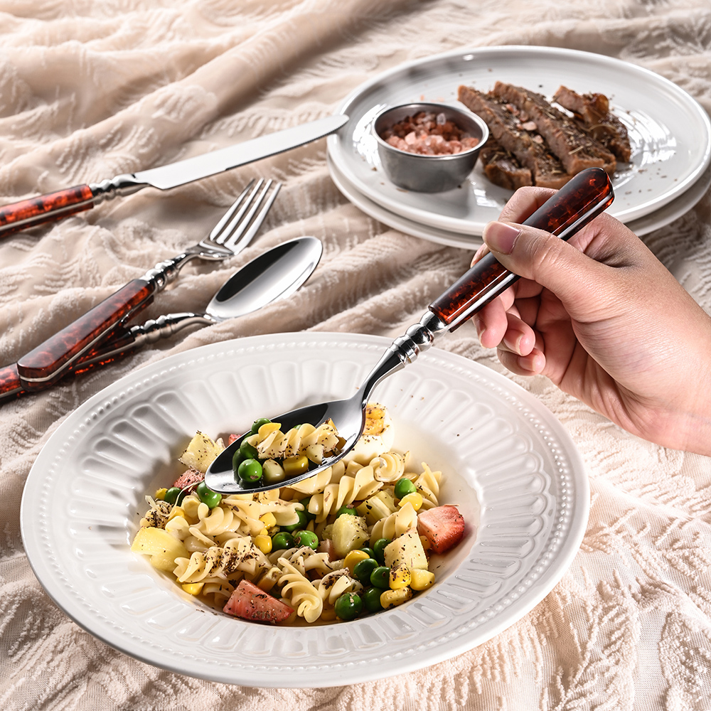 Tortoiseshell ABS Handle Flatware Set（images 4）