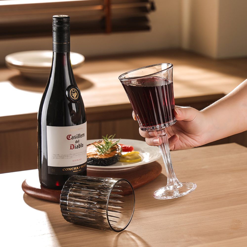 Classic Ribbed Crystal Glassware Set(images 5)