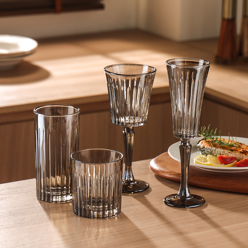 Classic Ribbed Crystal Glassware Set(images 6)