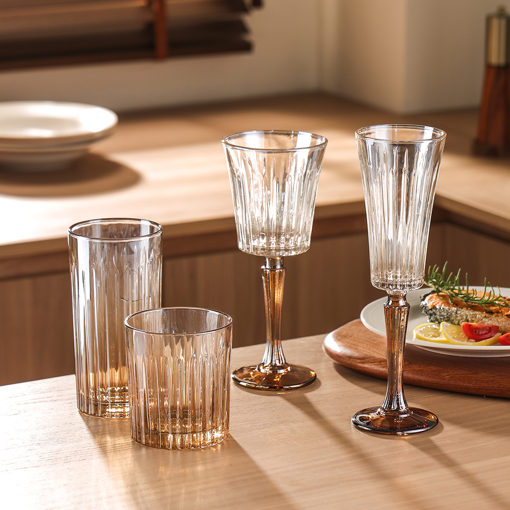 Classic Ribbed Crystal Glassware Set(images 7)
