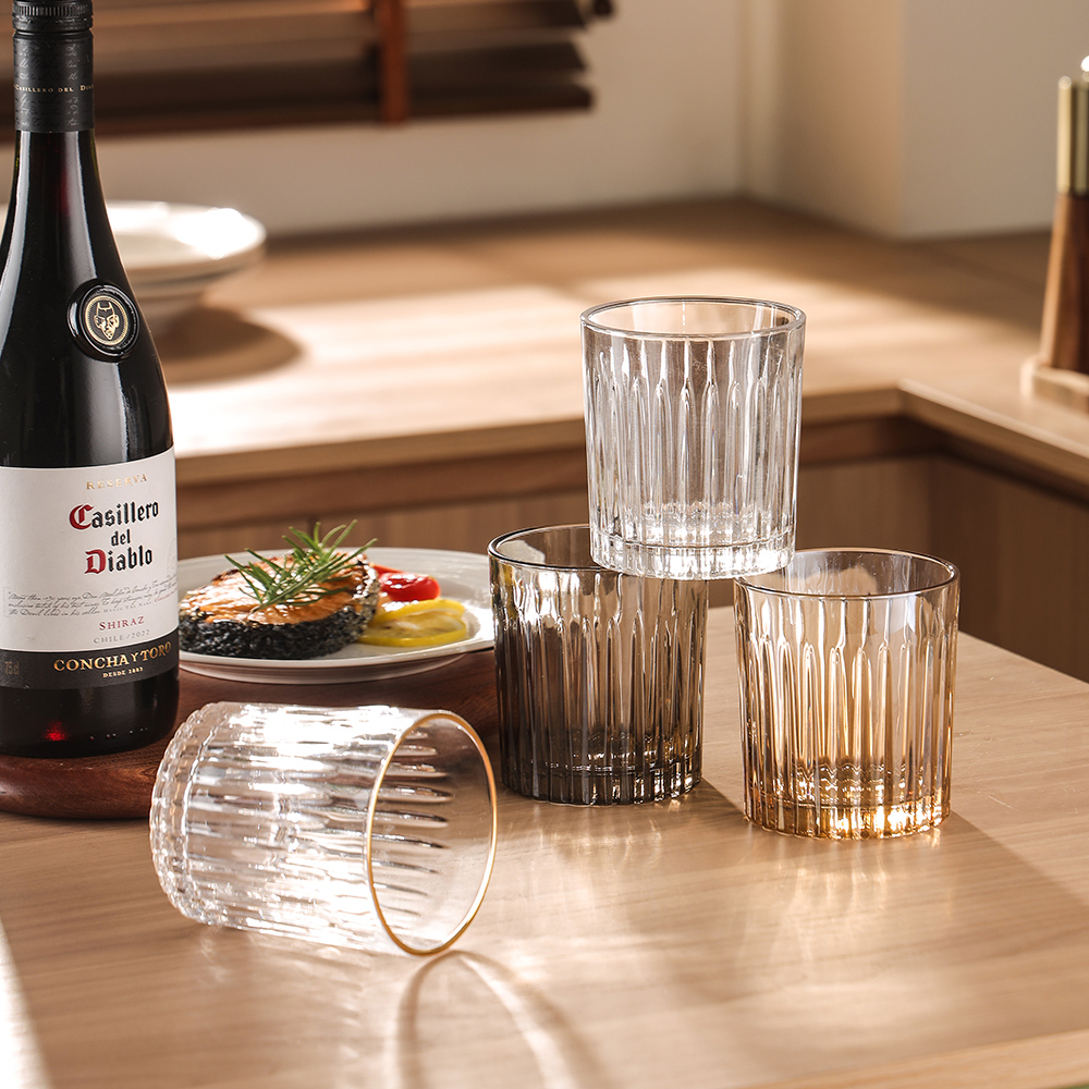 Classic Ribbed Crystal Glassware Set(images 9)