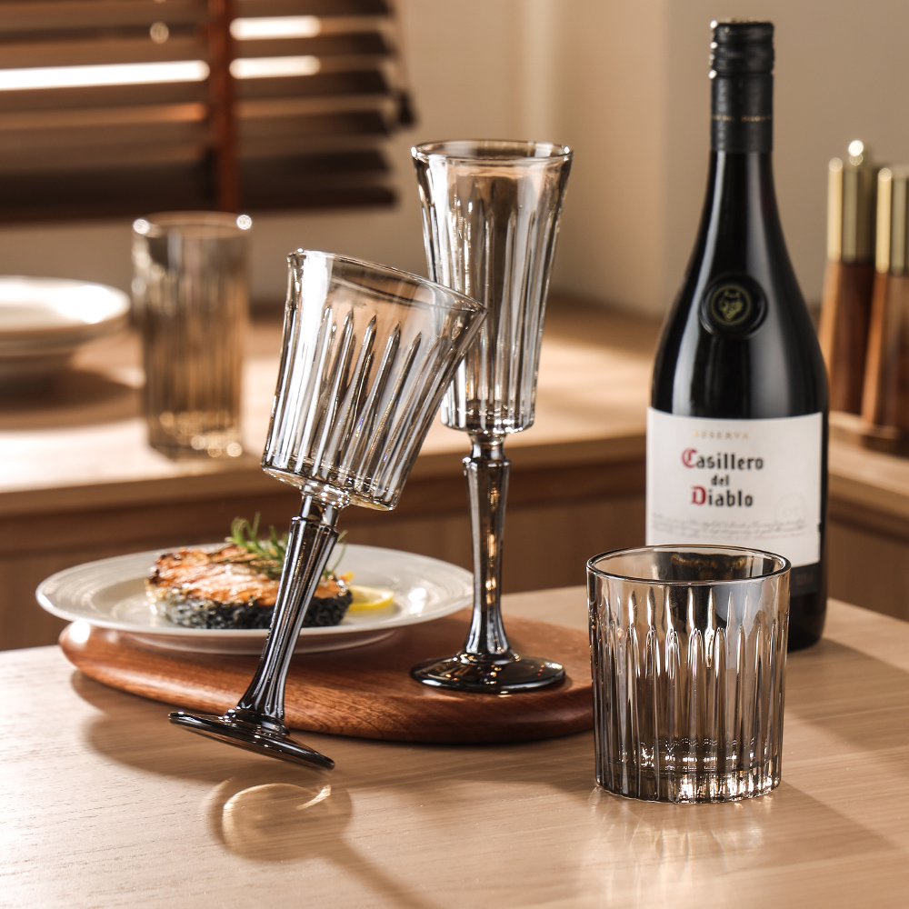 Classic Ribbed Crystal Glassware Set(images 10)