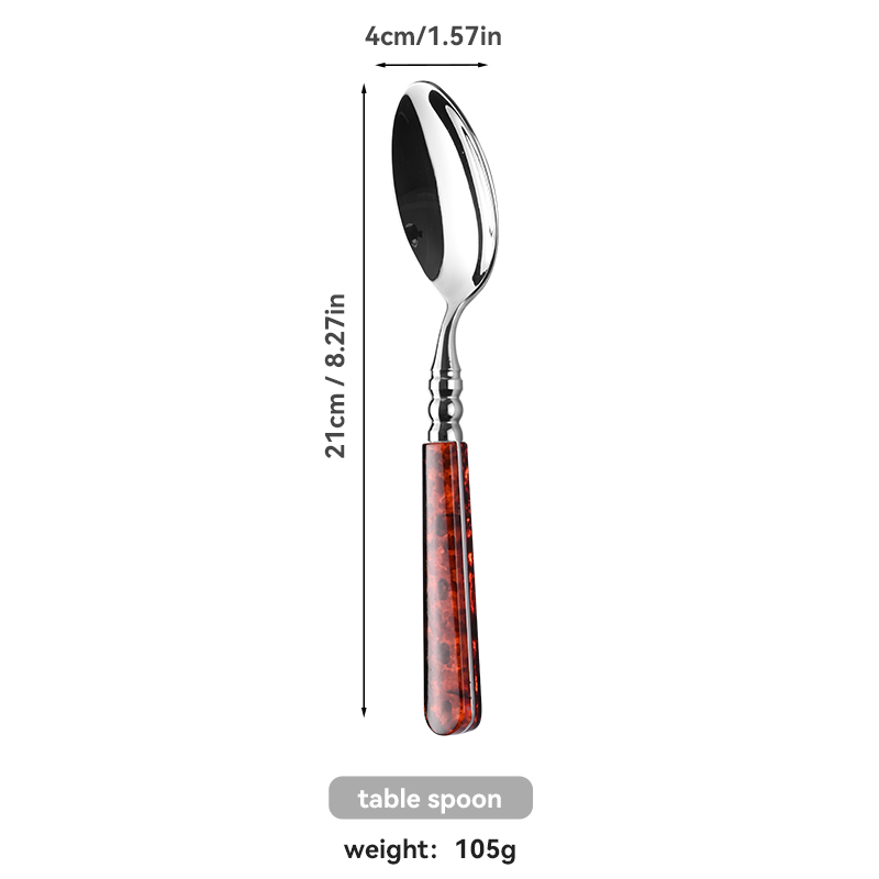 Tortoiseshell ABS Handle Flatware Set（images 10）