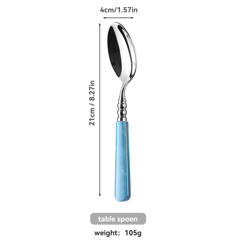 Blue ABS Handle Stainless Flatware Set(images 6)