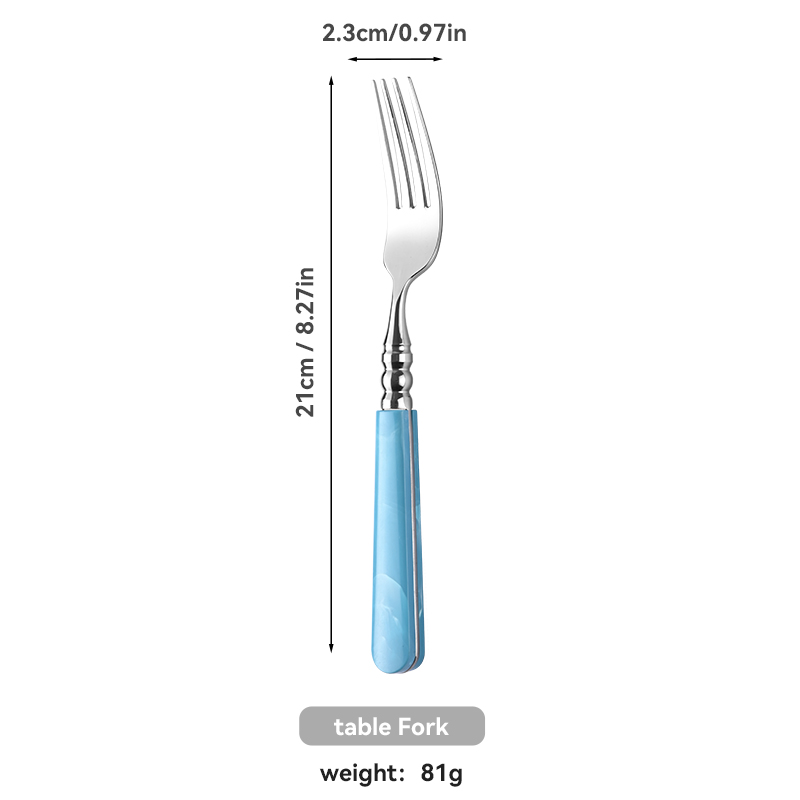 Blue ABS Handle Stainless Flatware Set(images 8)
