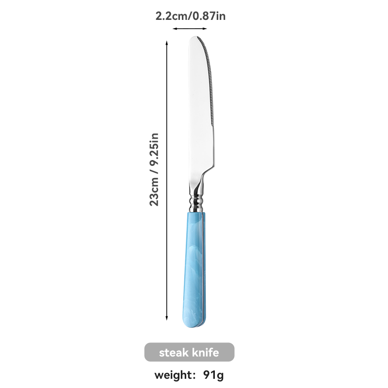Blue ABS Handle Stainless Flatware Set(images 9)