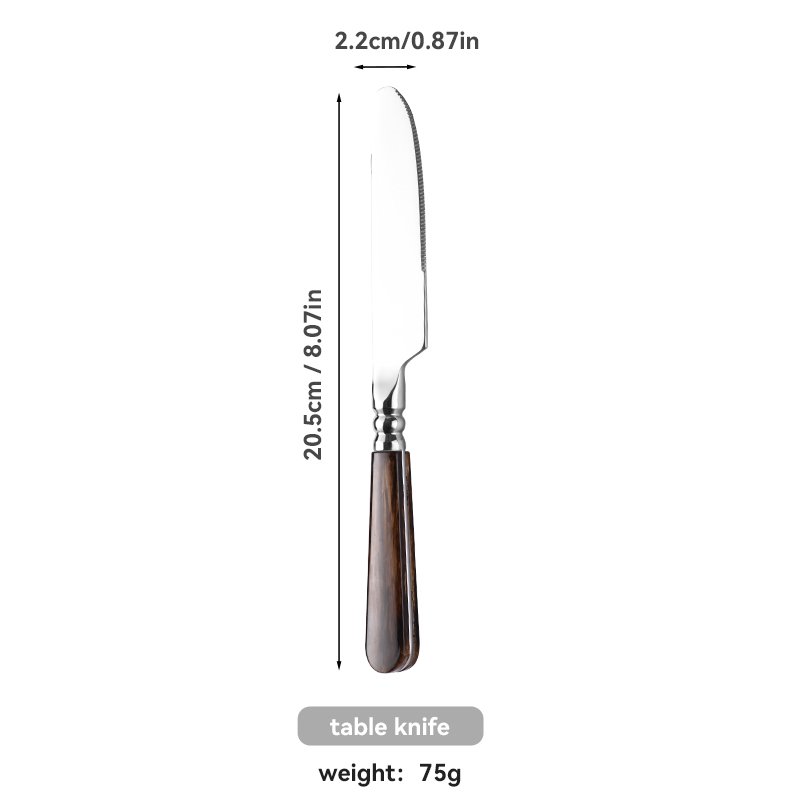 Brown ABS Handle Stainless Flatware Set（images 4）