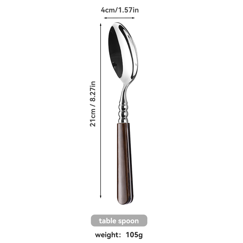 Brown ABS Handle Stainless Flatware Set（images 6）