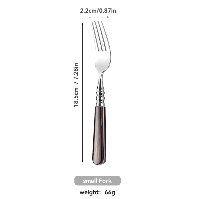 Brown ABS Handle Stainless Flatware Set（images 7）