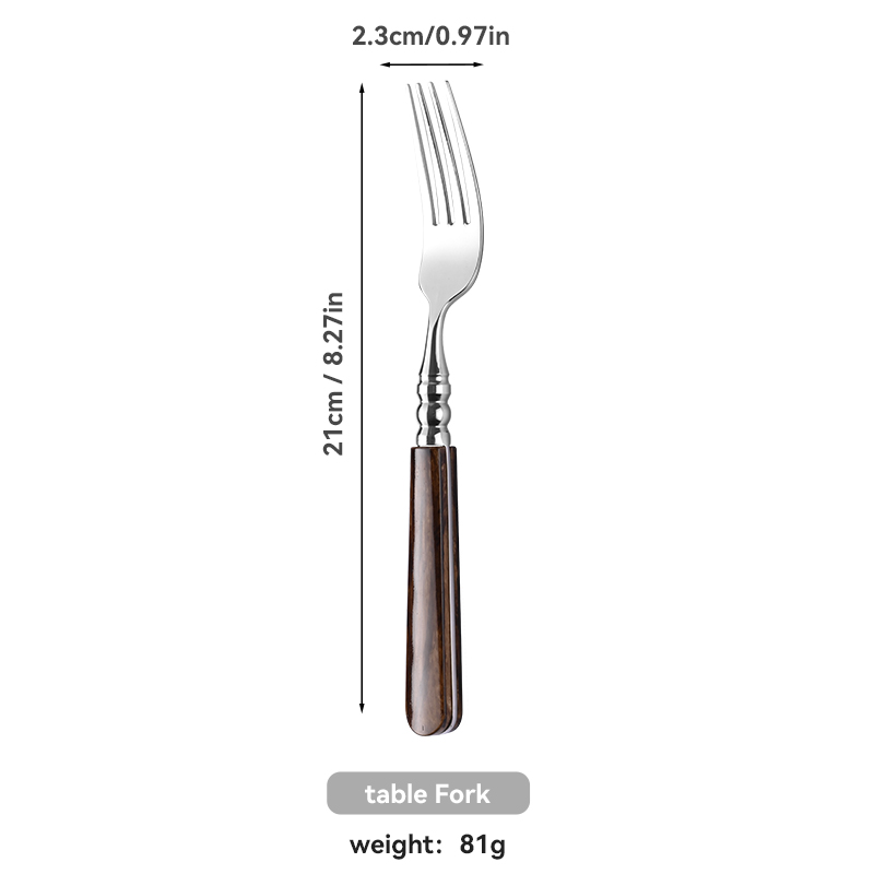 Brown ABS Handle Stainless Flatware Set（images 8）