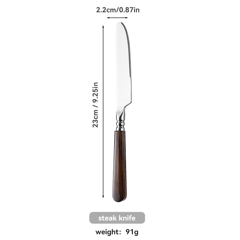 Brown ABS Handle Stainless Flatware Set（images 9）