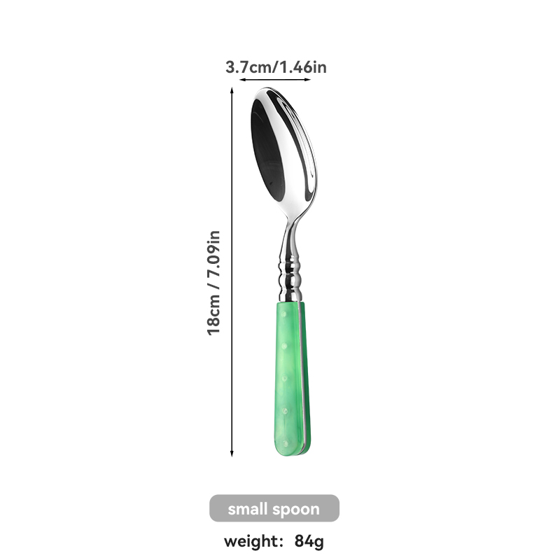 Green ABS Handle Stainless Flatware Set（images 4）