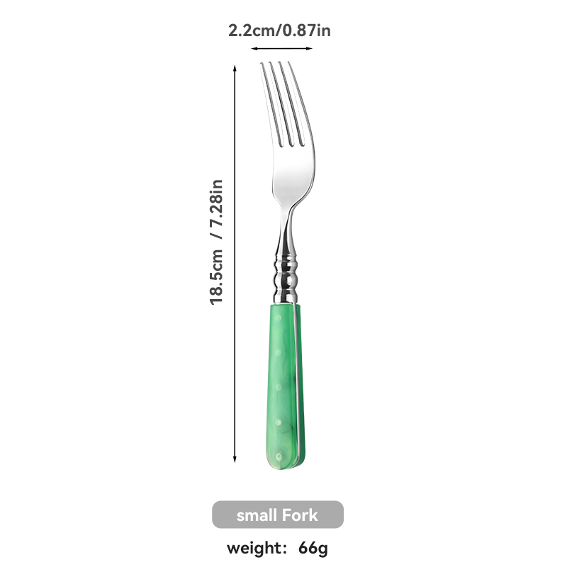 Green ABS Handle Stainless Flatware Set（images 6）