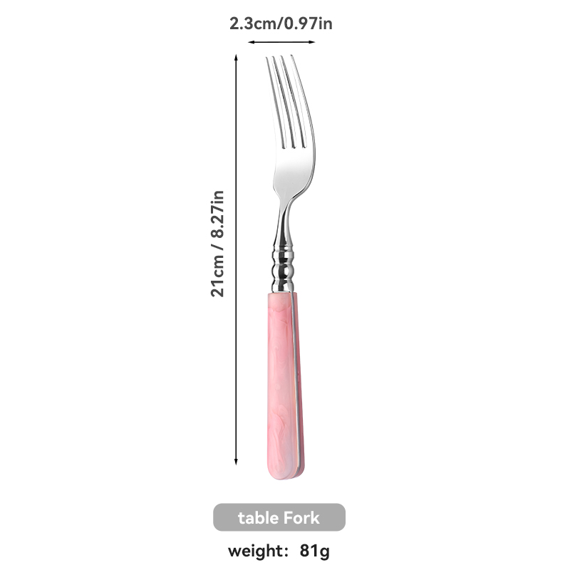 Pink ABS Handle Stainless Flatware Set(images 7)