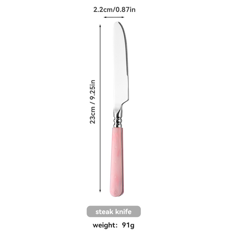 Pink ABS Handle Stainless Flatware Set(images 8)