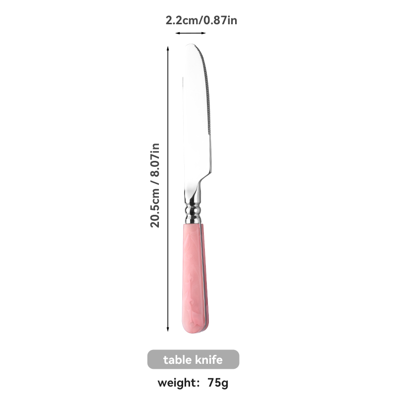 Pink ABS Handle Stainless Flatware Set(images 9)