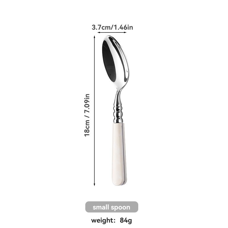 White ABS Handle Stainless Flatware Set（images 5）