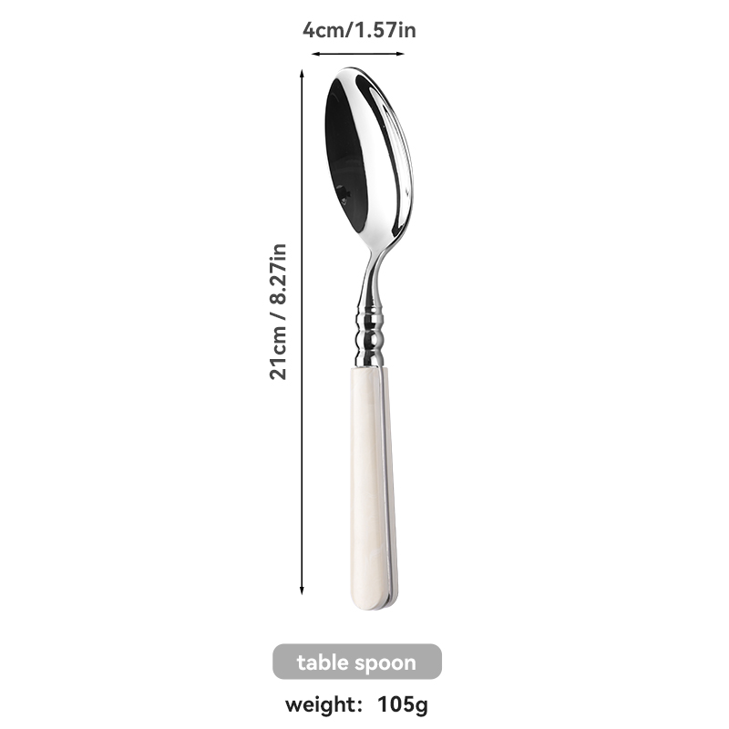 White ABS Handle Stainless Flatware Set（images 6）