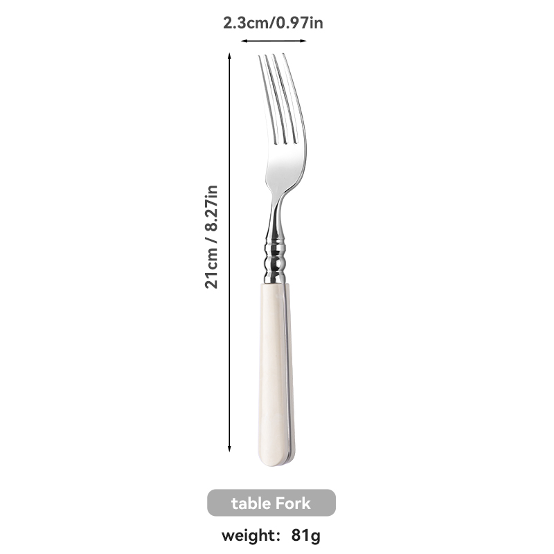 White ABS Handle Stainless Flatware Set（images 8）
