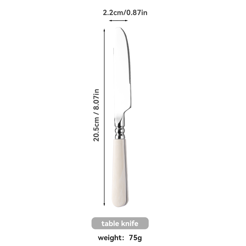 White ABS Handle Stainless Flatware Set（images 10）