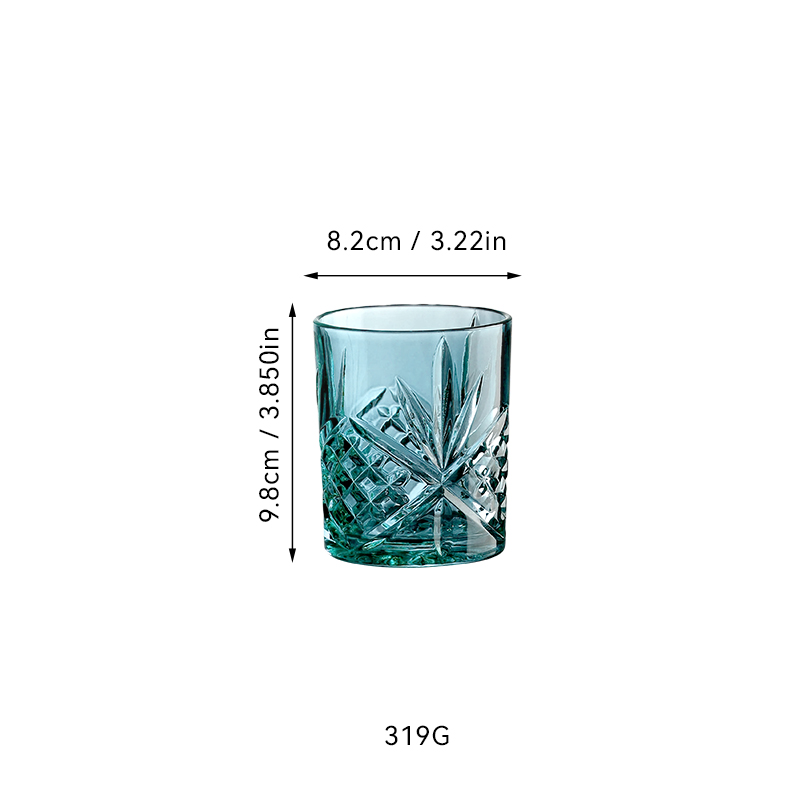 Elegant Blue Diamond-Cut Glassware（images 8）