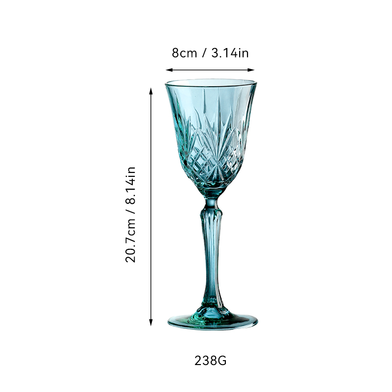 Elegant Blue Diamond-Cut Glassware（images 6）