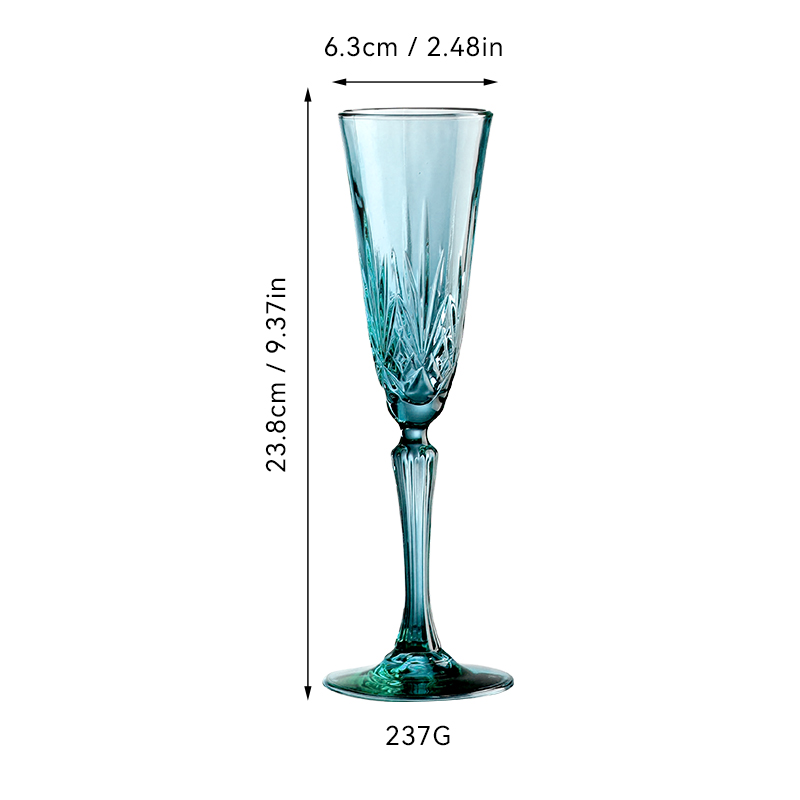 Elegant Blue Diamond-Cut Glassware（images 5）