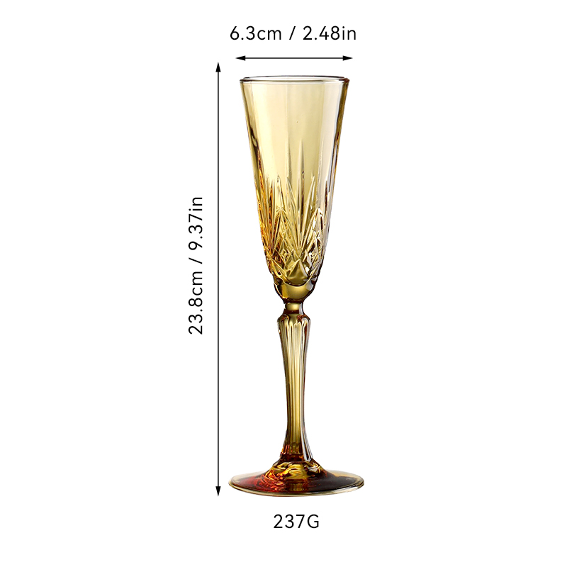 Warm Amber Diamond-Cut Glassware(images 6)