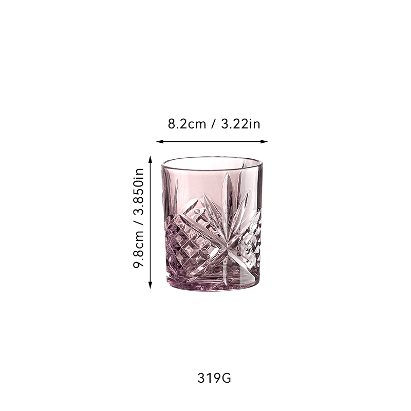 Romantic Pink Diamond-Cut Glassware（images 4）