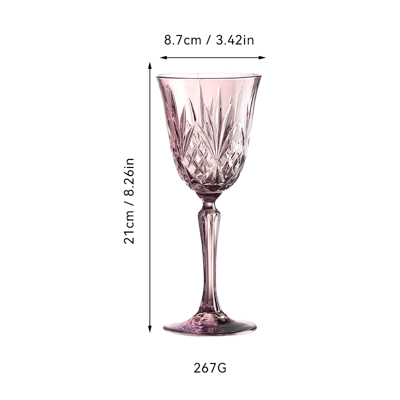 Romantic Pink Diamond-Cut Glassware（images 5）