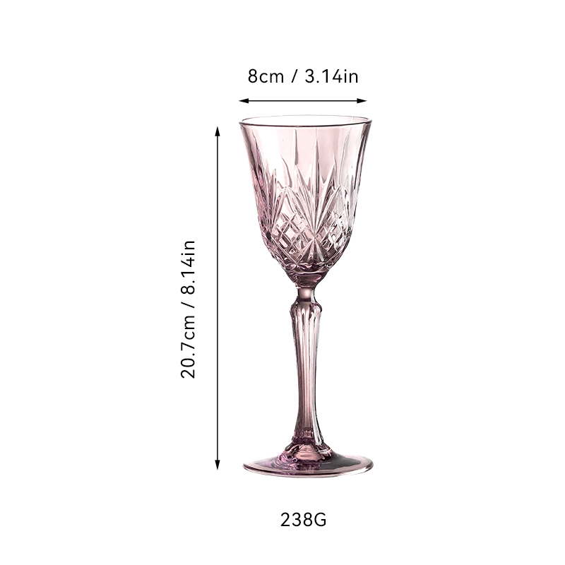 Romantic Pink Diamond-Cut Glassware（images 6）