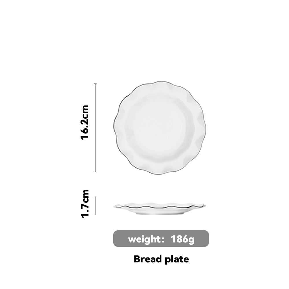 Ruffled Scalloped Black Rim Charger Plate（images 15）
