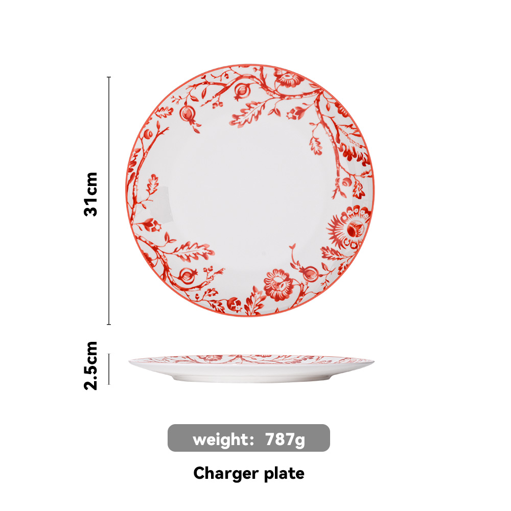 Chinoiserie Rose Bird Charger Plate（images 6）
