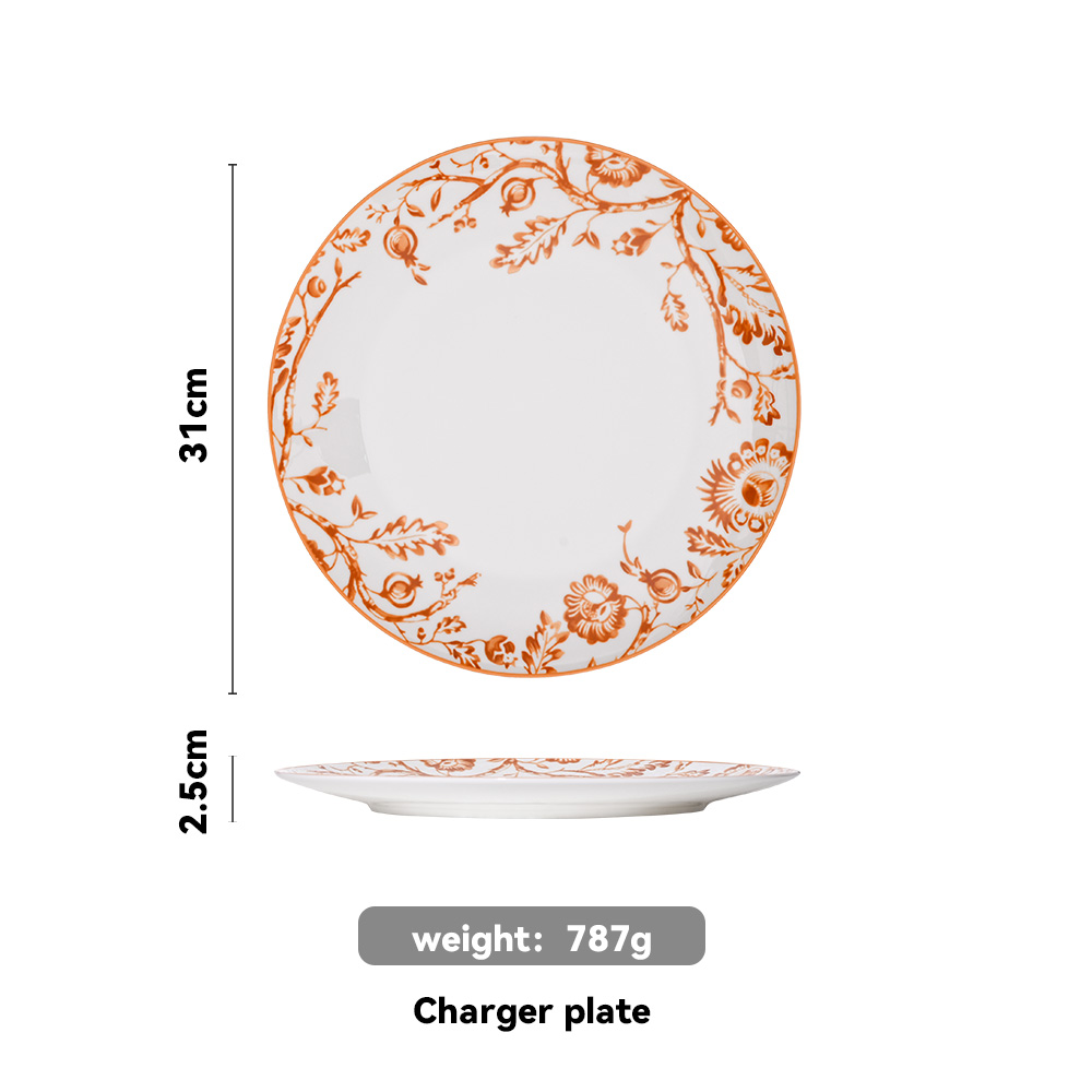 Chinoiserie Wheat Bird Charger Plate（images 2）